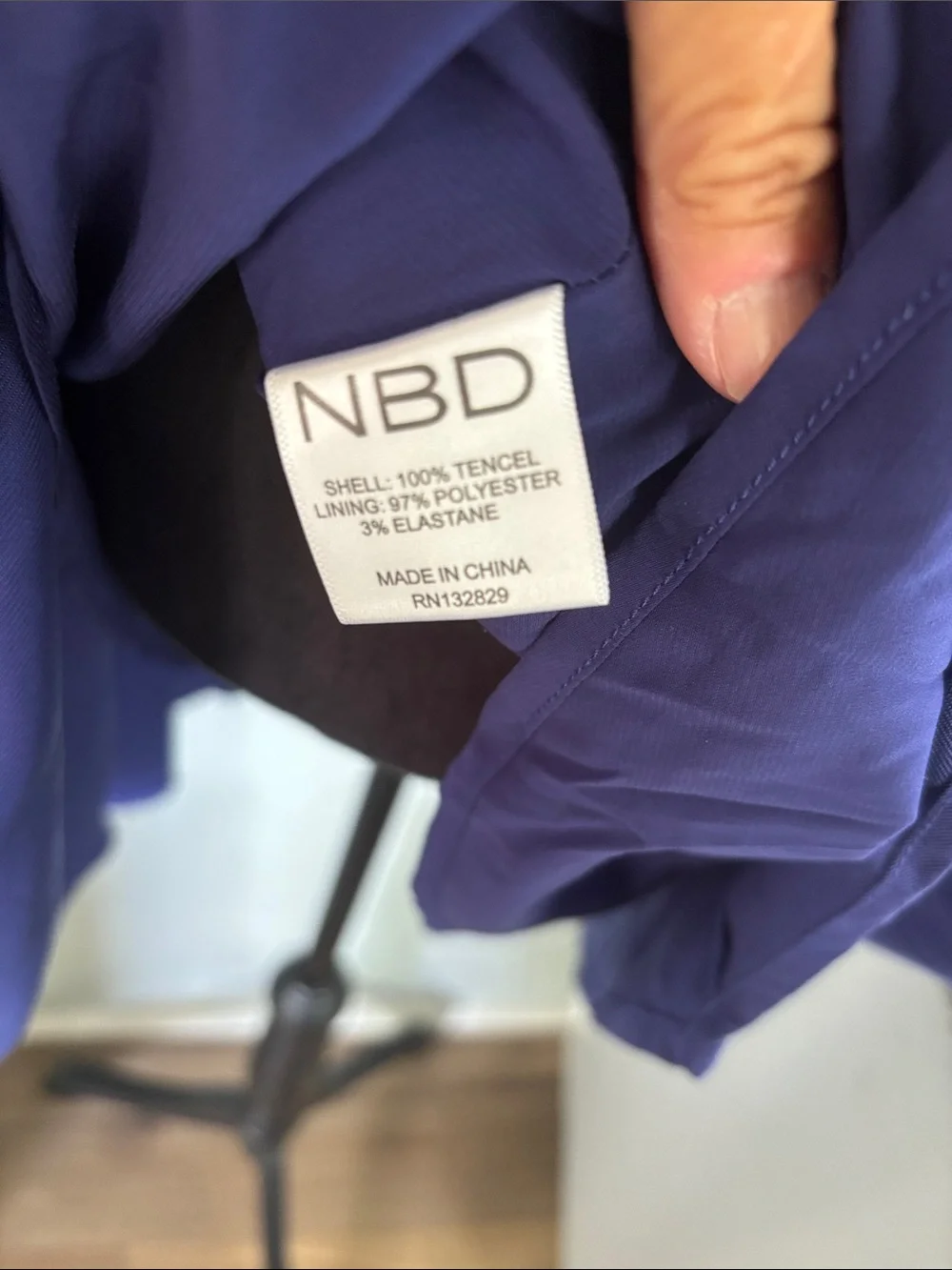 NBD Cobalt Navy Blue V-Neck Cross-Back Mini Dress small
